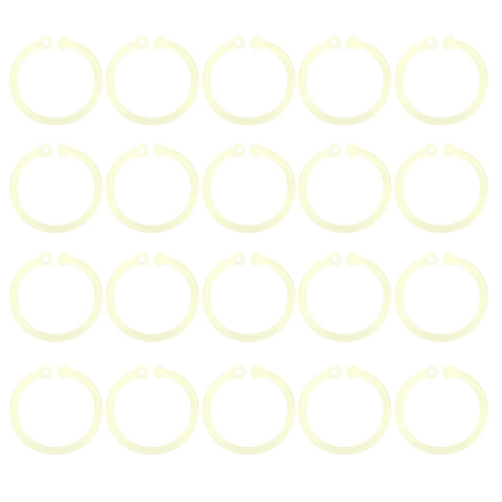 20pcs Plastic Rings Transparent Flexible Loose Leaf Book  Rings for School Home Office Cards D