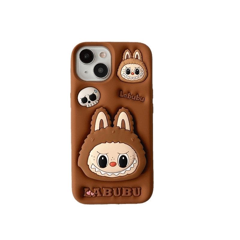 Cartoon Silicone Pull Tab Phone Case for iPhone 11-16 PRO/MAX
