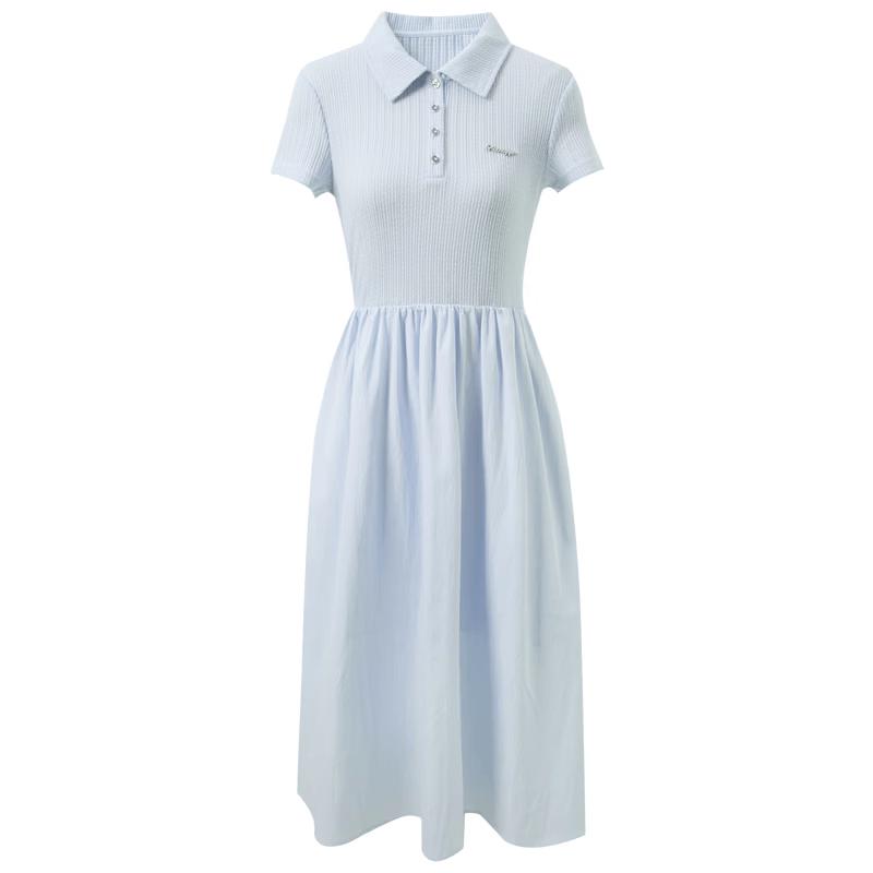 Sancai Women s 2026 Summer Patchwork A-Line Midi Dress S