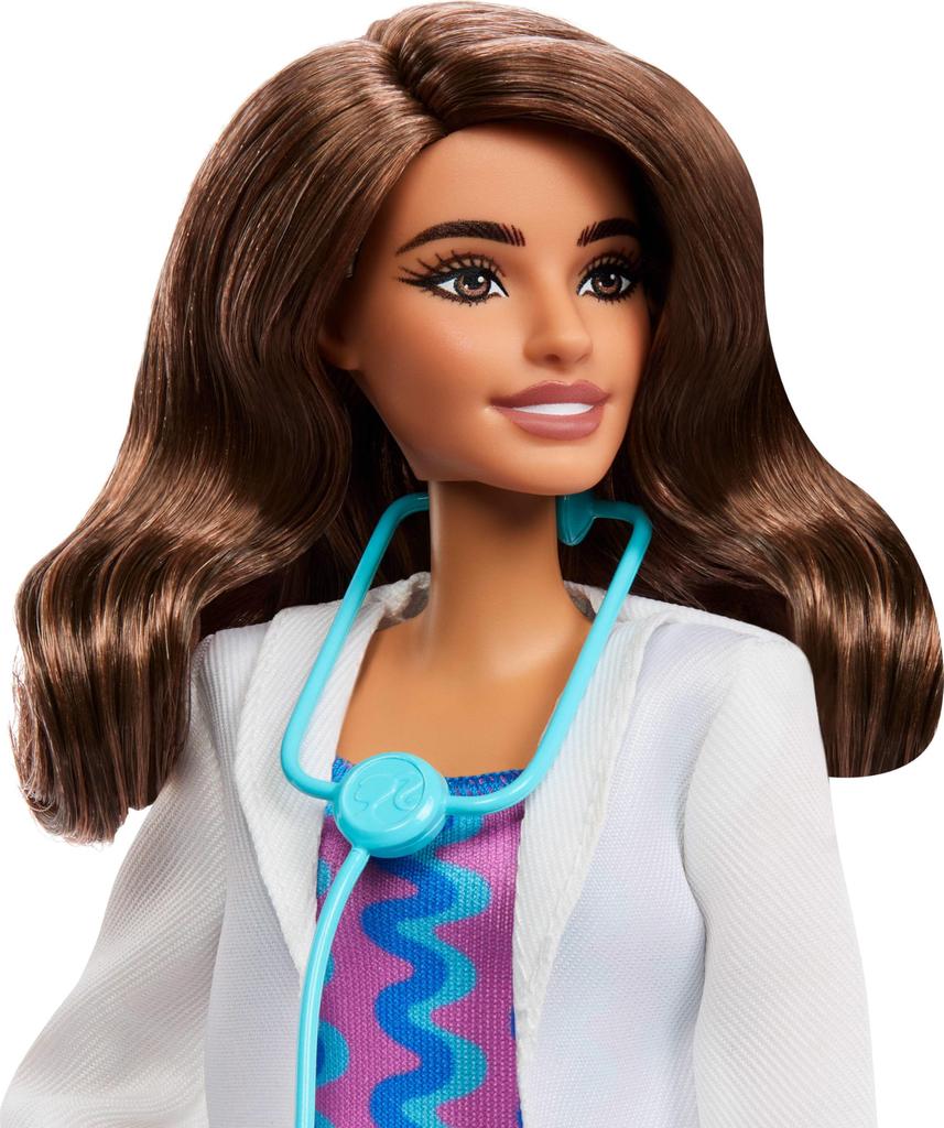 Barbie Work with Doctor Doll House for Pretend Ages 3 and JKF76 Barbie! Dress-Up Play, Up, Pink/Blue,