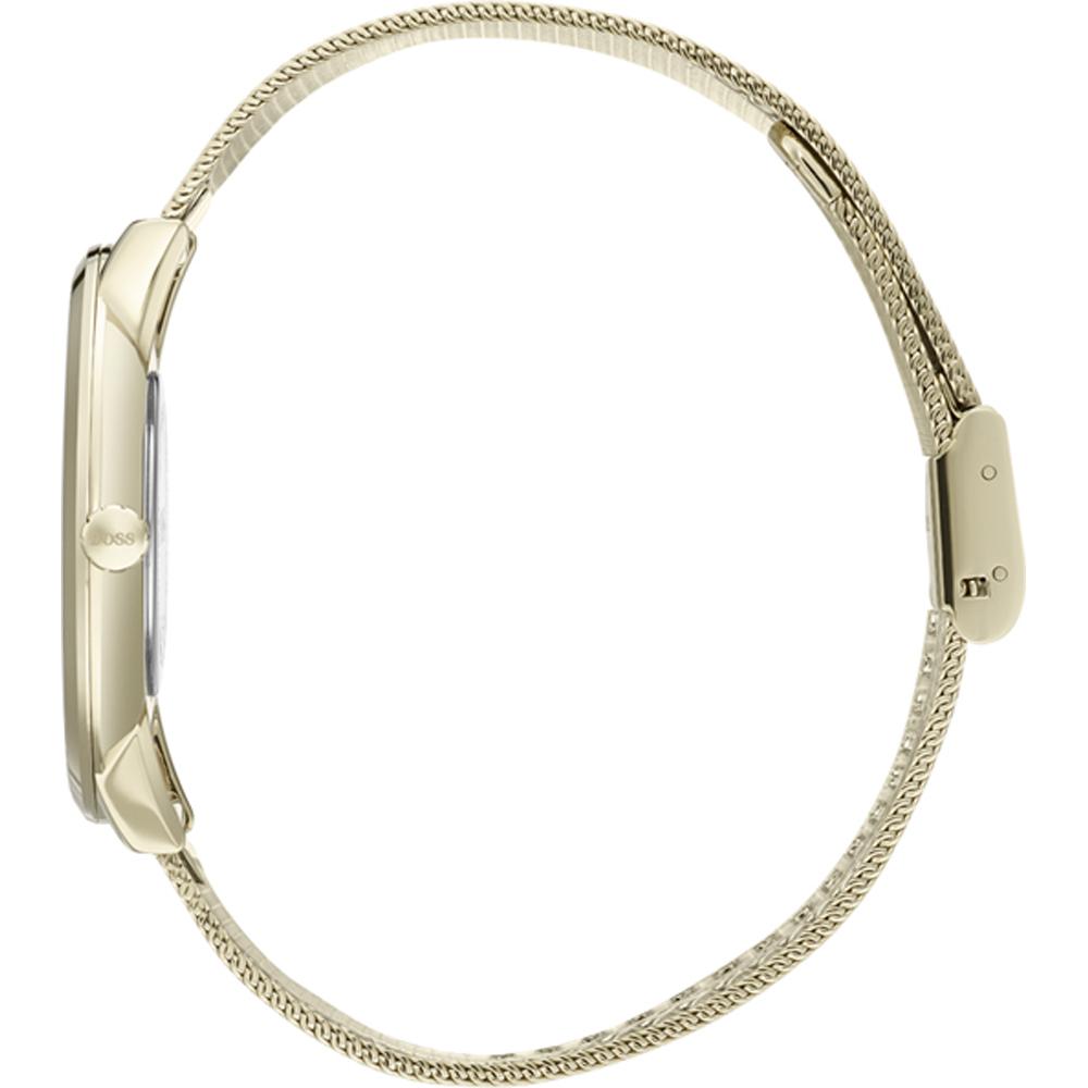 BOSS Orologio da Uomo al Quarzo con Bracciale in Rete Metallica Horizon Nero Oro 1513735