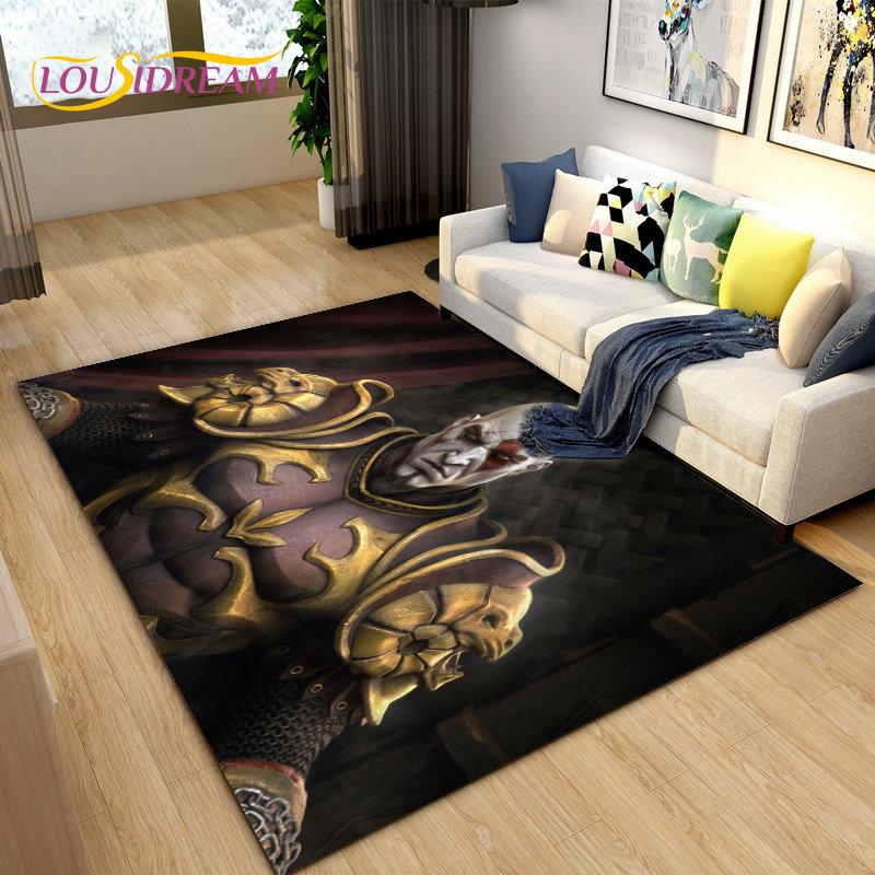 God of War Game Gamer  Area Rug Large,Carpet Rug for Living Room Bedroom Sofa Doormat Decoration,Kids Play  Non-slip Floor Mat