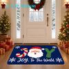 2D Flat Printing, Christmas Santa Claus Joy Theme Door Mat for Home Entrance, Anti-Slip And Machine Washable Polyester Carpet, Suitable for Indoor And