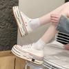 Popular high-value thick-soled muffin heightening little white shoes canvas shoes niche design high-end casual sports shoes