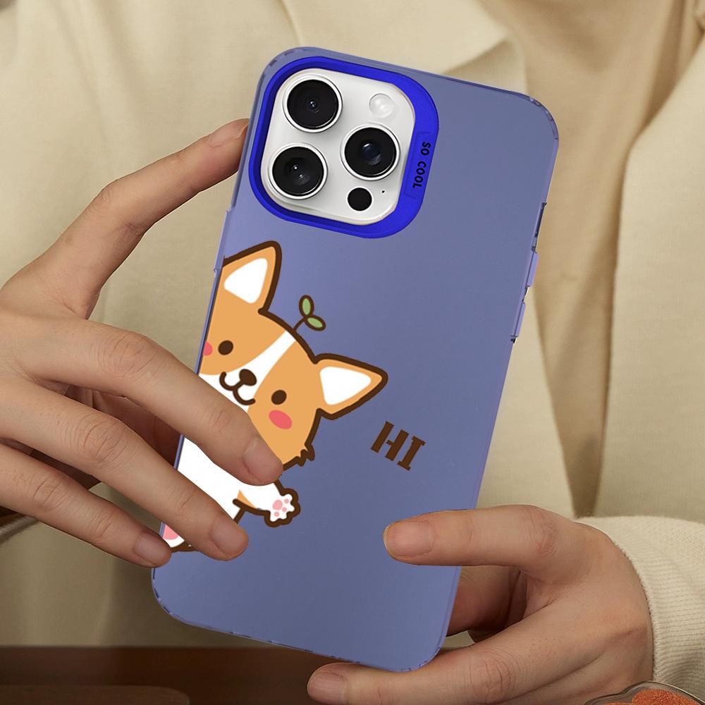 Funny Cute Dog Corgi Phone Case For IPhone 16 15 14 13 12 11 Pro Max X XR XSMAX 8 7 Plus Matte Shockproof Back Cover