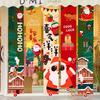 Christmas Hanging Flags Background Merry Christmas Santa Claus Snowman Hanging Banners Christmas New Year Atmosphere Decorations