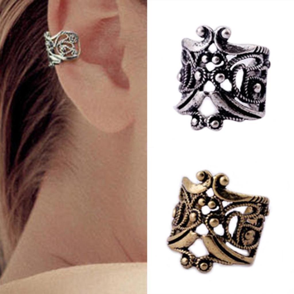 Punk Unisex Vintage Ihålig U-formad Manschett Wrap Öronklämma Ben Klämma Örhänge
