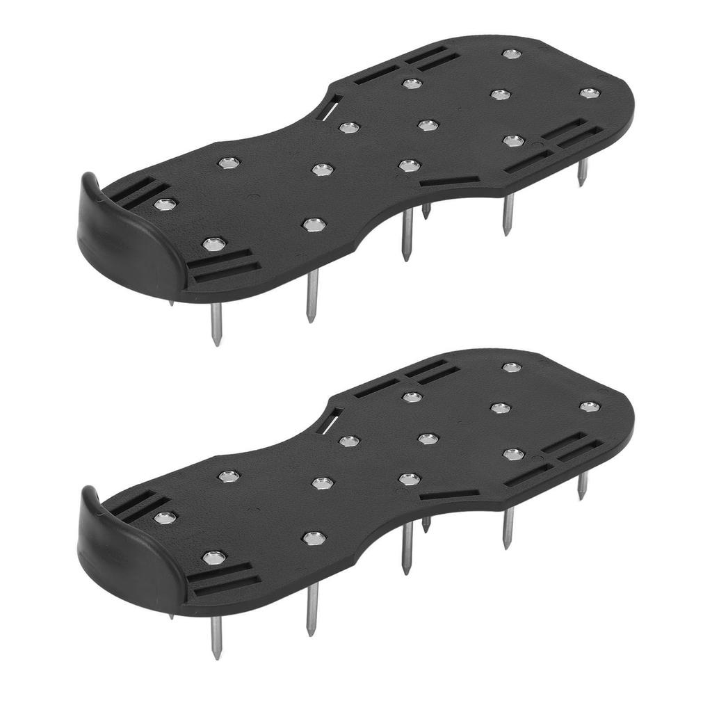 Lawn Aerator Shoes Plastic Zinc Alloy Buckles Lawn Spiked Shoes Yard Accessories with Adjustable Straps Black
