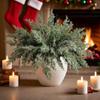 10pcs Cypress Leaves Artificial Plants With Red Berries Cypress Branches  Dining Table
