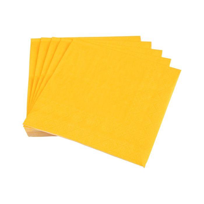 Pack of 20 Paper Napkins 33 X 33 Cm Trendy Plain Mustard