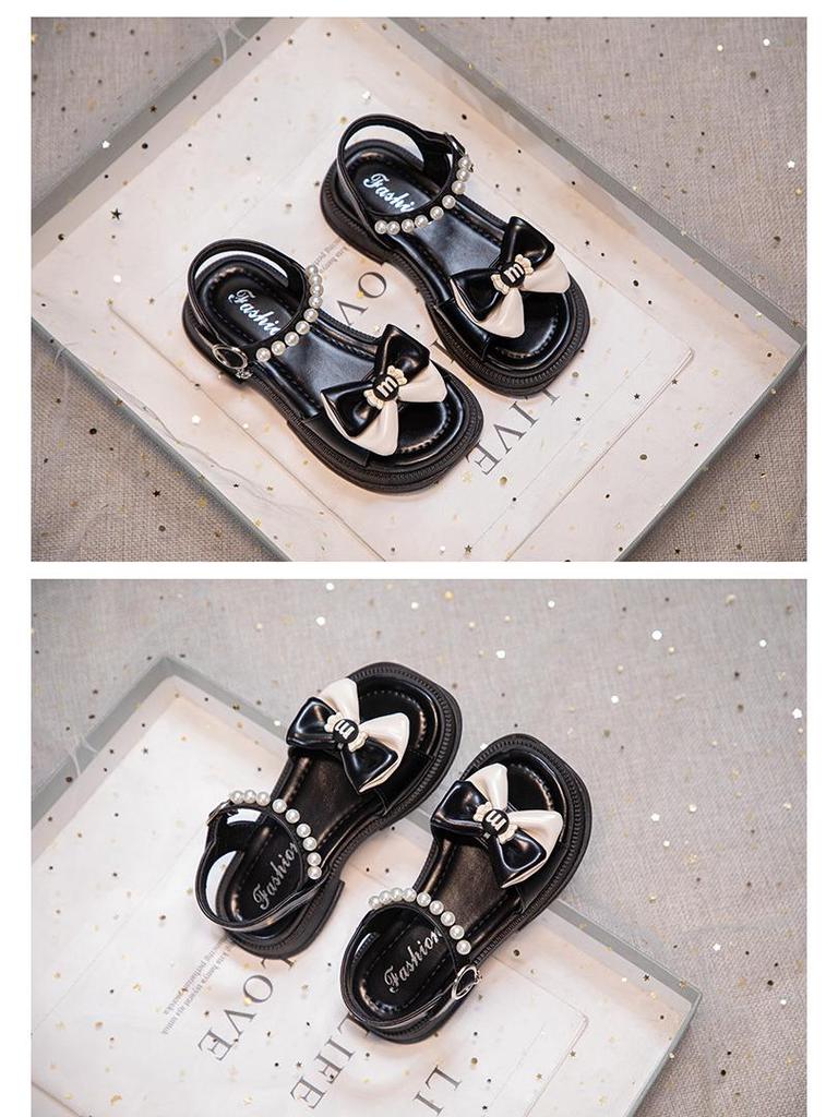 Girls' Bow Summer Sandals 2025: Elegant Korean Style Low-Cut Princess Shoes