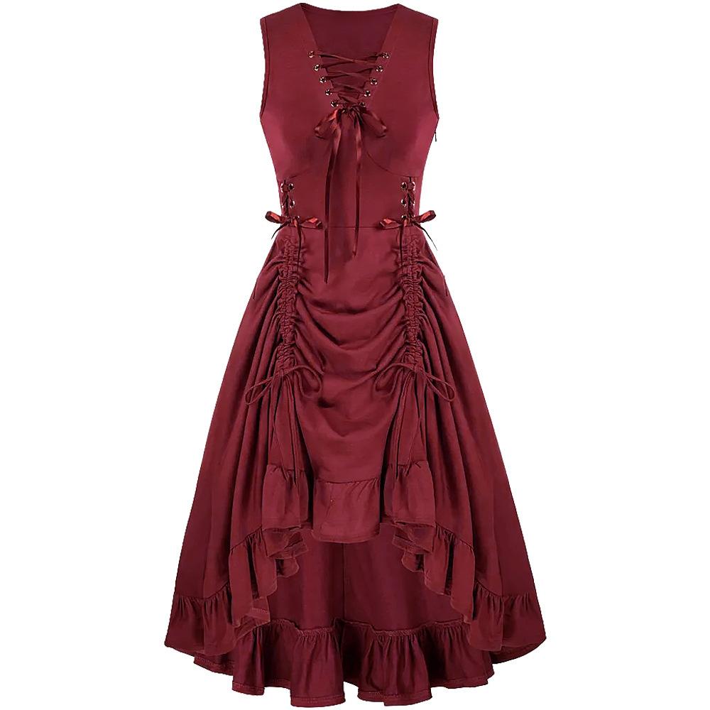Amazon foreign trade women's dress punk lolita European and American retro style dark strap dress goth dress