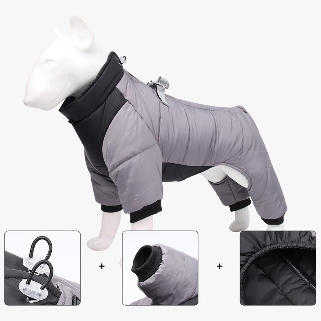 Dog Coat Winter Clothes Turtleneck Jackets High Neck Reflective Apparel for Cold Weather for Small Medium Breed Dog