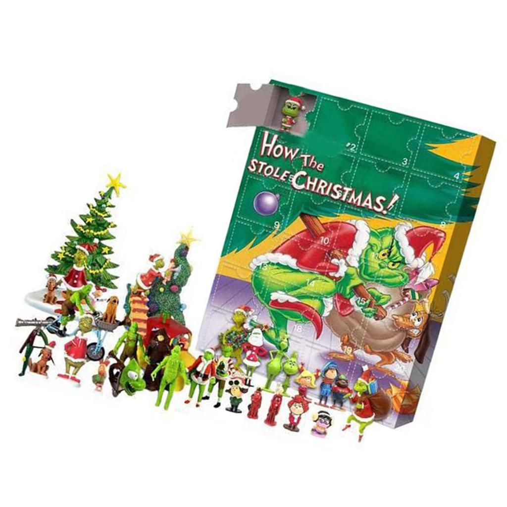 Advent Calendar Figures Cute Cartoon Countdown Calendar Blind Box for Kids Present Collectible