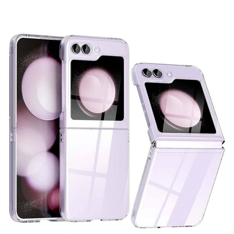 

For Samsung Galaxy Z Flip7/Z Flip6 5 4 3 Transparent PC Hard Case, Anti-Fingerprint Clear Cover zflip4 прозорий