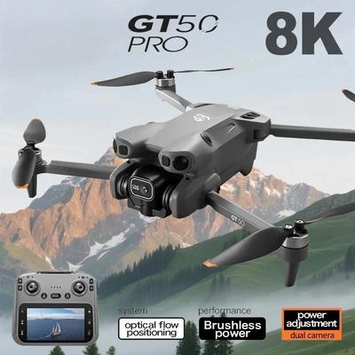 Original GT50 PRO Drone 8K HD Dual Camer with Photoable Screen RC Brushless Motors Obstacle Avoidance Foldable Quadcopter Toy