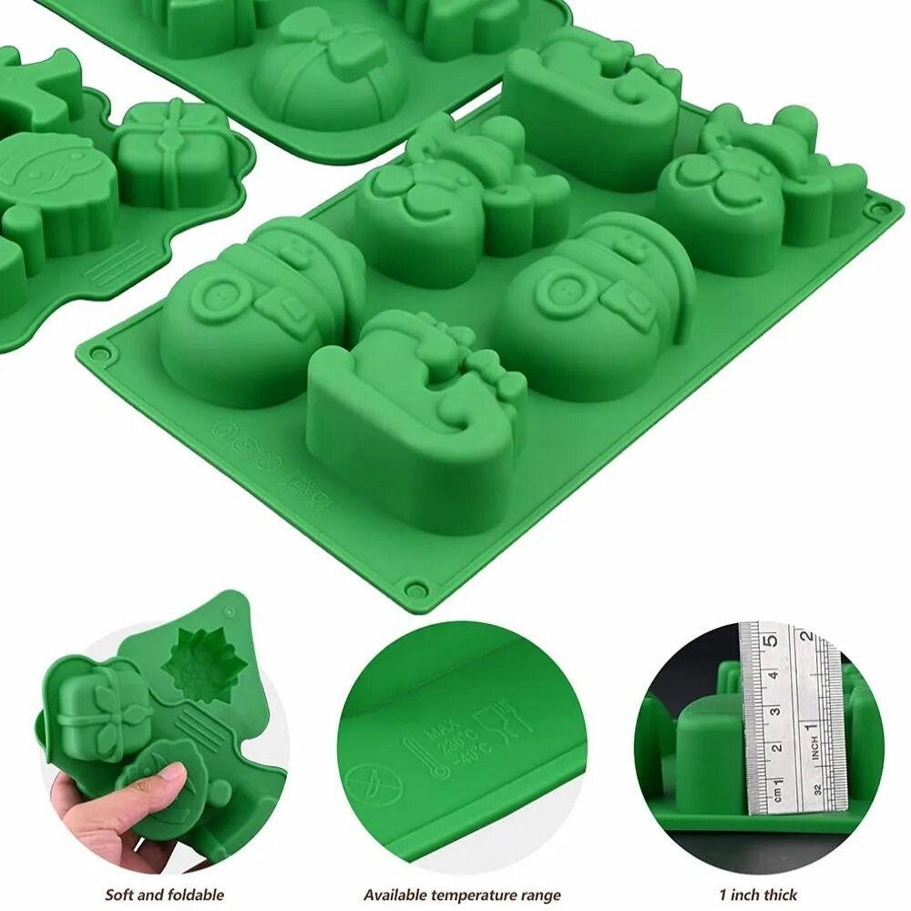 Snowman Shape Christmas Silicone Molds Gingerbread Man DIY Cake Decorating Tool  Microwave