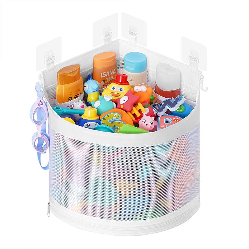 Kids Bath Toy Storage Bag Large Capacity Hanging Organizer Wall Mounted Mesh Drain Basket for Bathroon Shower Toy Organizer 3290₽