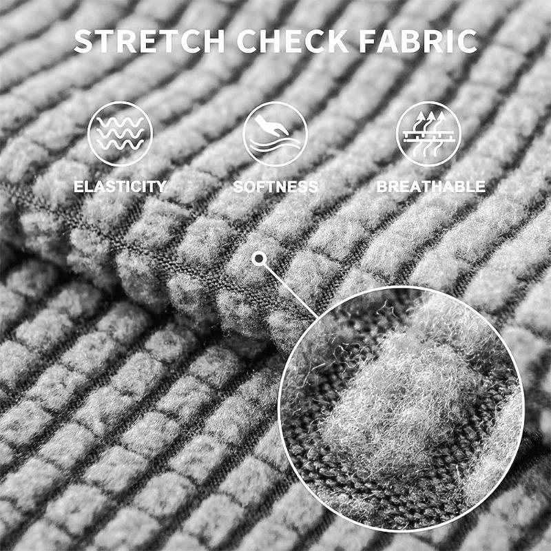 Jacquard Woven Fabric Pure Couch Fitted Covers Polar Thermal Fleece Fabric Form Fitting Sofa Seat Covers Detachable Couch Protector Furniture Cover