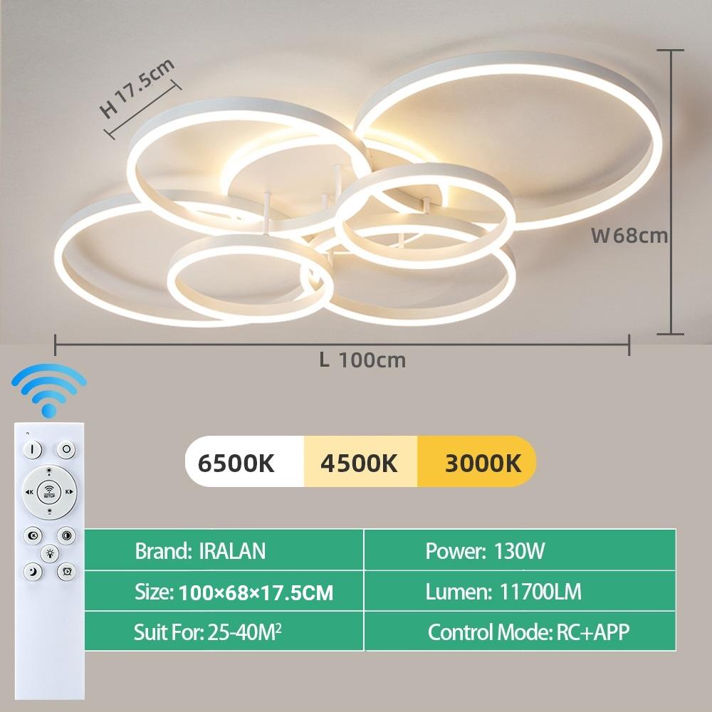 New Ceiling Lights Round Ceiling Lamps Circle Ring Chandelier Home Decor Lighting for Living Room Bedroom Study Room Indoor Lamp