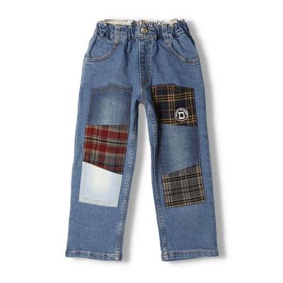 [Παιδικά ρούχα] Μπαμπά Ω μπαμπά (Μπαμπάκας) Τζιν ίσιο παντελόνι με στυλ ριμέικ 90cm-140cm V51018
