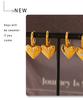 18K Gold-Plated Heart Earrings with Diamonds, Non-Fading Retro Style, European & American Inspired