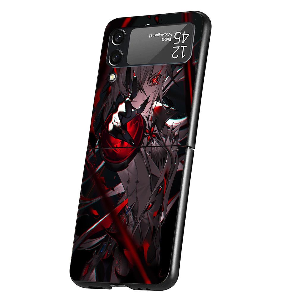 Arlecchino Genshin Impact Cover Phone Case For Samsung Galaxy Z Flip 7 6 5 4 3 5G Flip7 Flip6 Flip5 Flip4 Flip3 Black Fundas She