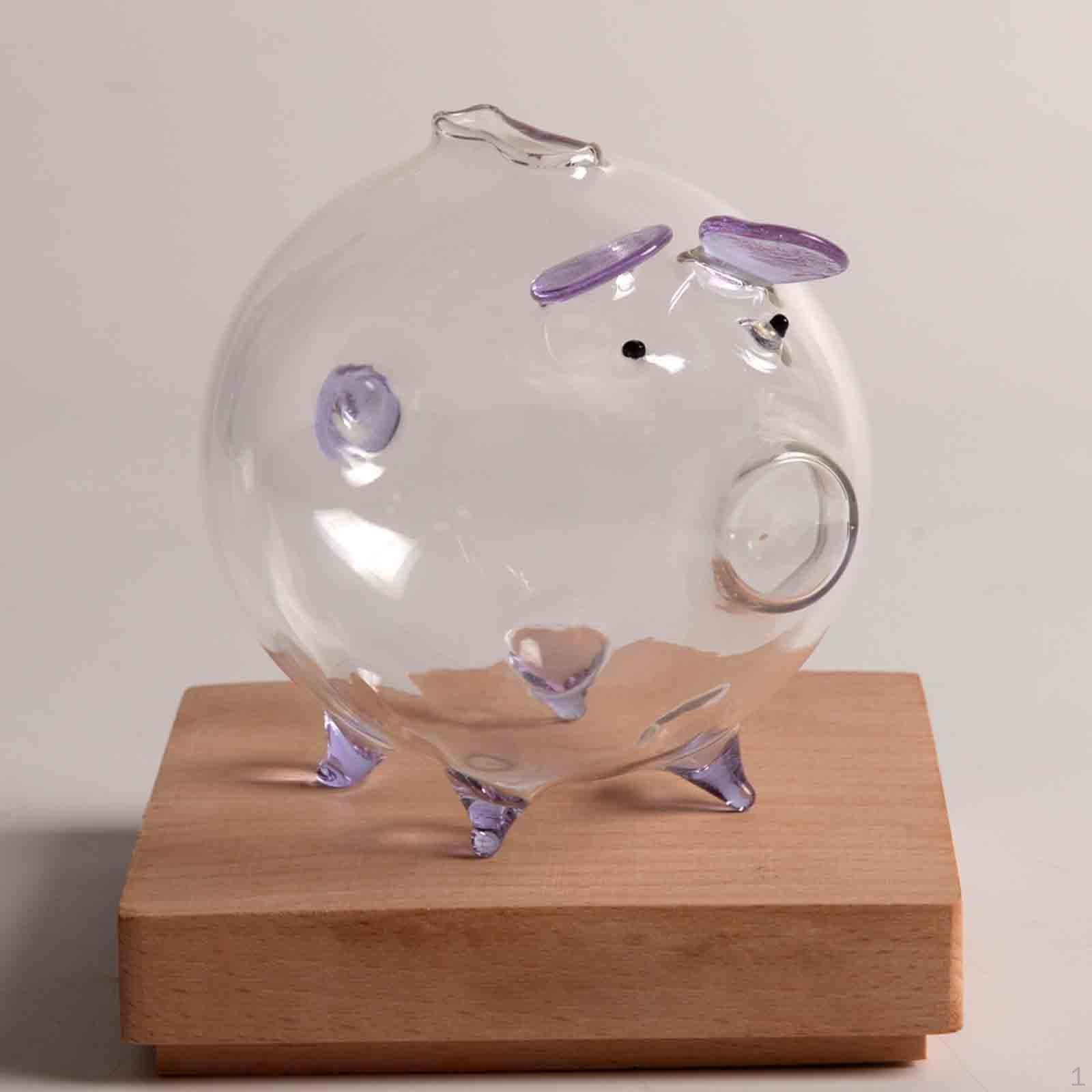 

18x12 см стеклянная копилка, копилка для детей, очаровательный прозрачный настольный декор фиолетовый