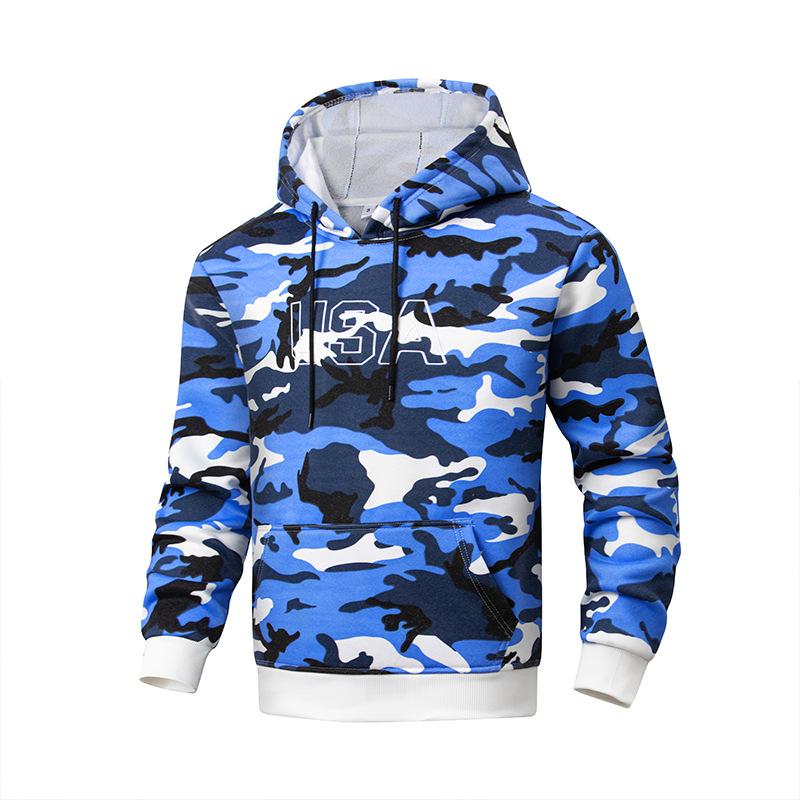 Maskáčová bunda s kapucí Pánská silná podzimní mikina Pánská mikina přes hlavu na zip