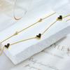 18K Gold Plated Layered Black Enamel Heart CZ Anklet, Dainty Double Chain Foot Bracelet for Women, Trendy Jewelry