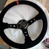 Car Modification Steering Wheel 14 Inch Frosted Personalized Competitive Racing Steering Wheel 350mm Suede Universal