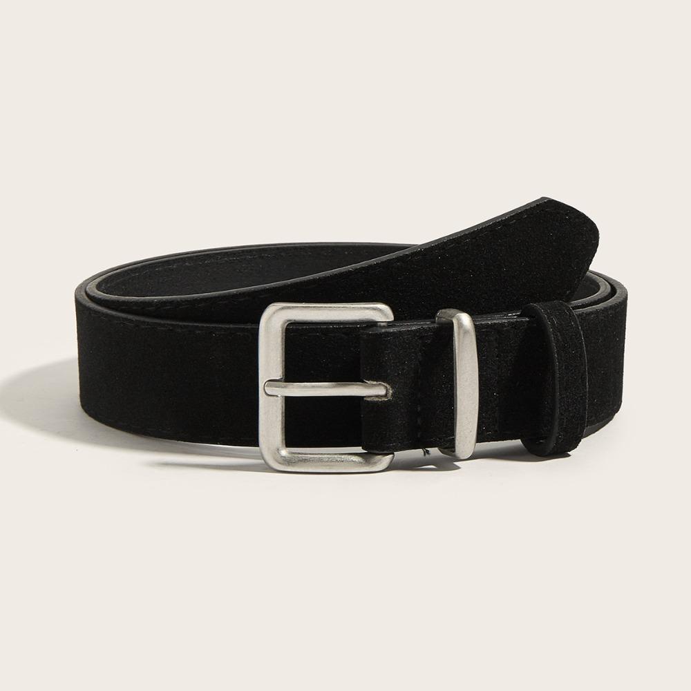 Trendy Pin Buckle Waistband Maillard Style Business Waist Strap Suede Leather Wide Belt Gifts
