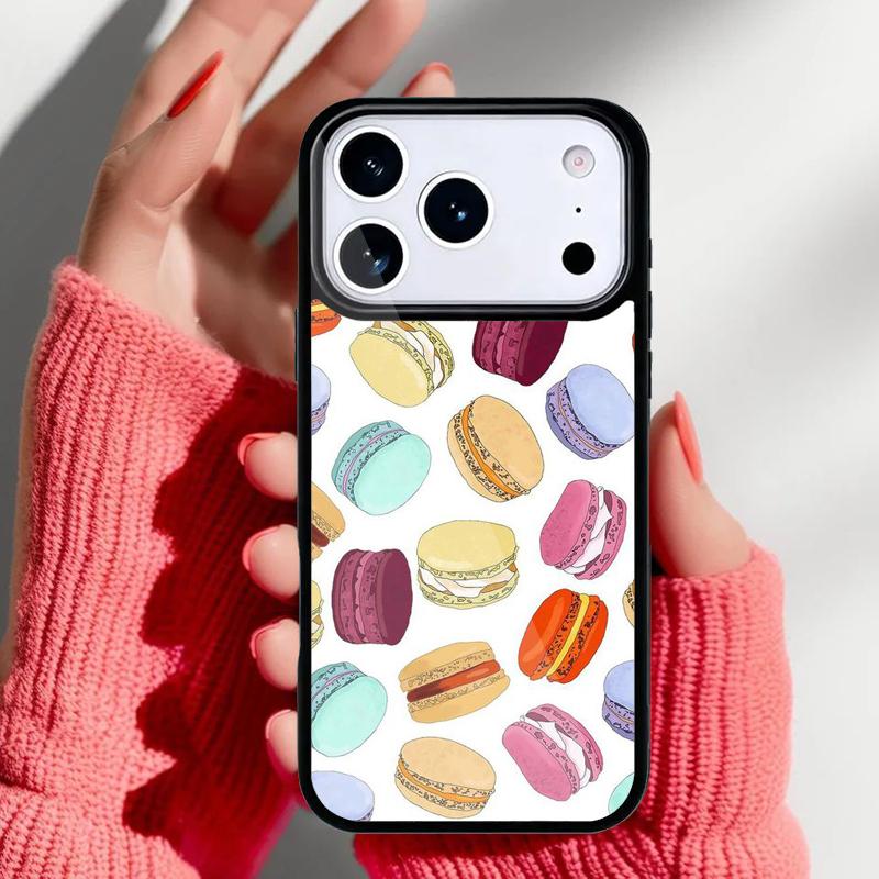 Macarons und Süßigkeiten Handyhülle für iPhone 17 16 15 14 13 Pro Max Rückabdeckung für 12 11 Pro Hülle