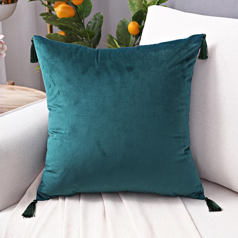 Nordyckie Minimalistyczne Gładkie Aksamitne Poszewki na Poduszki Dekoracyjne Elegancka Pluszowa Poszewka na Poduszkę z Frędzlami 30x50 Poszewka na Poduszkę z Zamkiem Dekoracja Domu