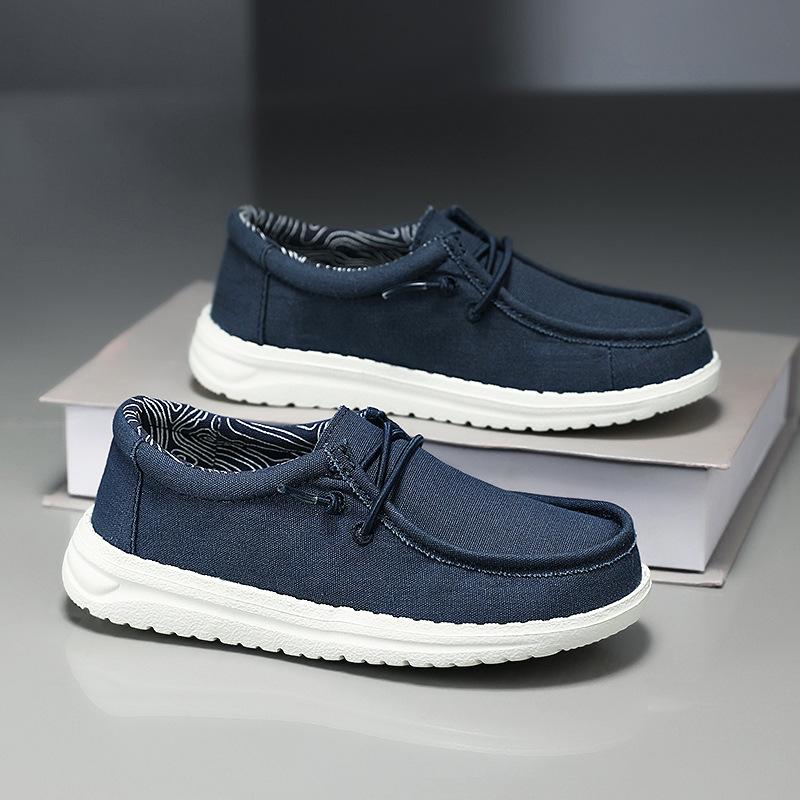 Jednoduché plátěné boty, nazouvací, líné boty, rodičovské a dětské boty s nízkým svrškem zvyšující výšku, ležérní denní obuv zakrývající chodidlo, plochý podpatek a protiskluzové spolužačky