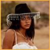 Crystal Tassels Rhinestone Cap Elegant Bride Cowgirl Hats Casual Bride Bucket Hats  Wedding Party
