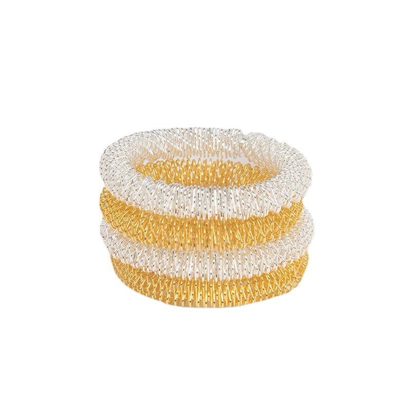 Spring Steel Bangle: Gold & Silver Wrist Massage Toy