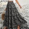 BITCED Women's Fashion Casual Floral Print Summer Spring Skirt