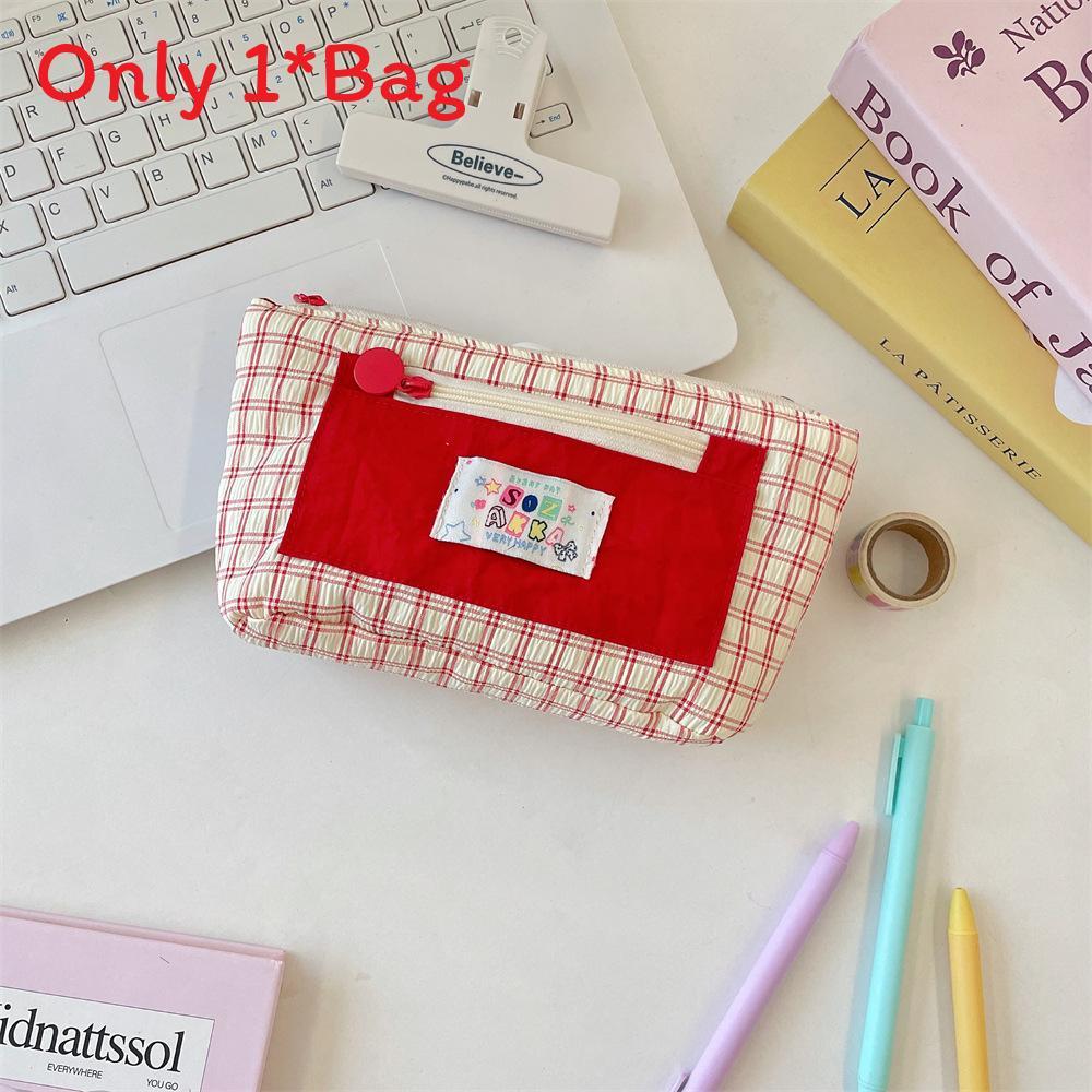Canvas Multicompartment Pencil Case With Large Capacity For Students And Office Use