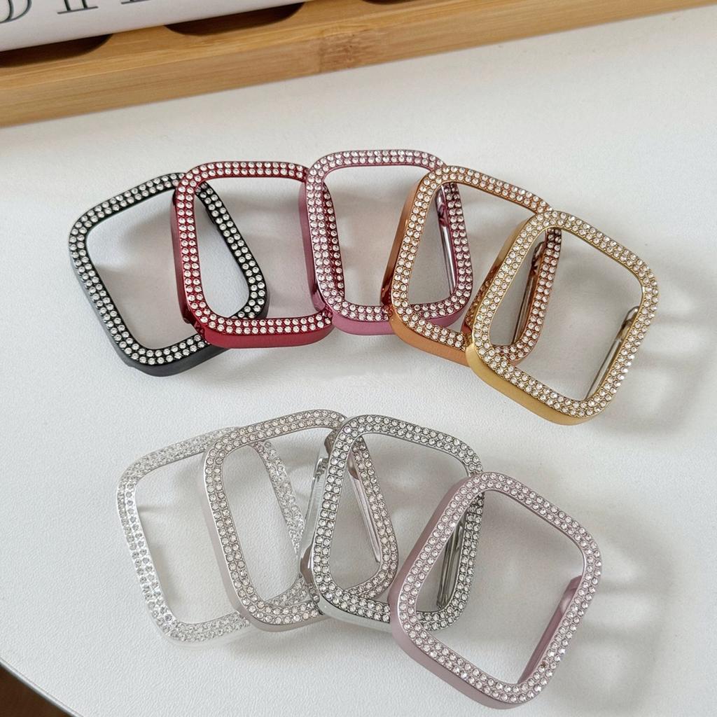 Funda de Diamante Para Apple watch Series 10 9 8 7 6 5 SE Ultra 40mm 42mm 46mm 44mm 45mm 49 41mm Protector Bumper de PC Cubierta protectora