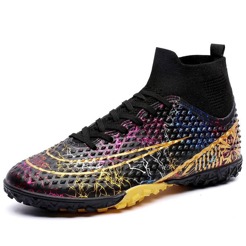 Football Shoes Men's Long Nails Fg High-top Fly-woven Women's Broken Nails Tf Youth Student Sports Shoes Training Shoes