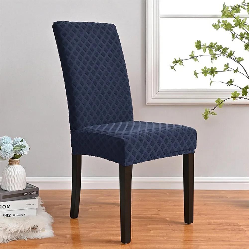 

1PC L Color Chair Cover Stretch Elastic Removable Seat Cover Washable Jacquard Design Chair Decorative Cushion Dining Room 1pc синий