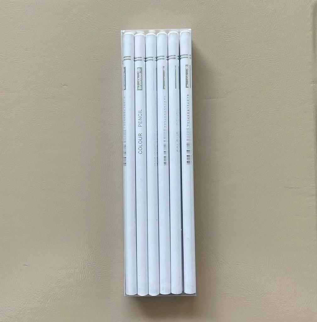 6pcs Black White Color Pencils Permanent Color Drawing Pencil Oil-based Wooden Colored Pencils For Artist And Beginner Art