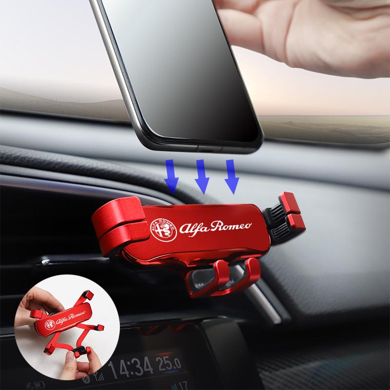 New Stlye Zinc Alloy Car Phone Holder Accessories For Alfa Romeo Giulietta GT 159 147 156 Mito Brera Giulia F1 Stelvio Volante MV8