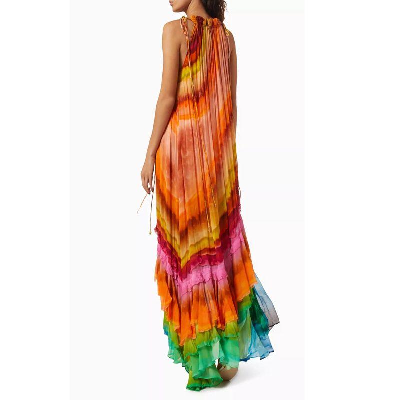 2025 Cross-Border Halterneck Fashion Printed Sexy off-the-Shoulder Puffy Cake Ruffles Large Swing Dress Female Dress