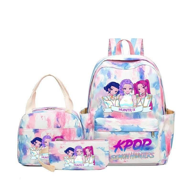 Witch Hunters Backpack Three-Piece Large Capacity Backpack Kpop Demon Hunter Peripheral Bag School Bag 2835