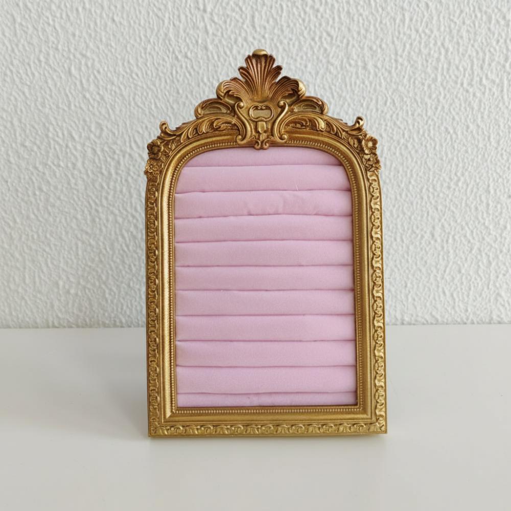 Velvet Jewelry Display Rack Picture Frame Shape Earring Ring Shelves Home Decoration