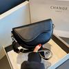 Vintage Saddle Bag for Women, Trendy Crossbody Shoulder Underarm Bag, Buckle Closure, Edge Paint Detail,Shoulder Underarm Bag