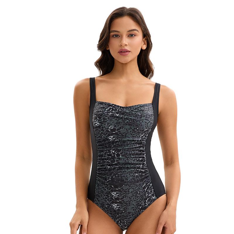 

Sleeveless Swimsuit Women s Sexy Backless Leopard Print Swimsuit 3XL чорний