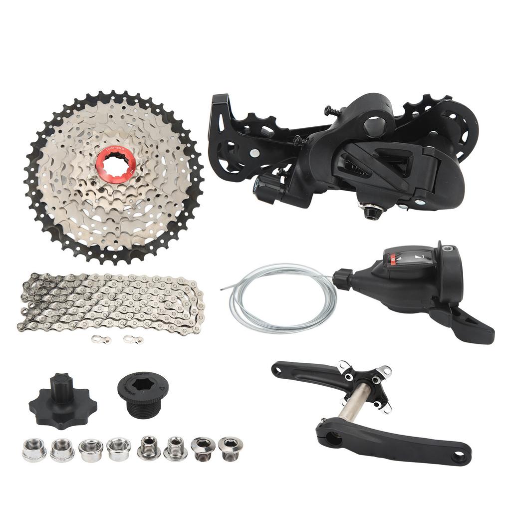 Grupo de 8 Velocidades Hollow Volante 42T Kit de Câmbio para Bicicleta com Trocador Corrente Câmbio Traseiro para Modificação de Bicicletas